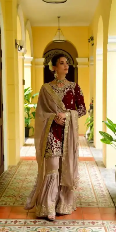 VLM 318 Maroon Fox Georgette Salwar Suit with Embroidery Work & Lace Work. Available at ₹2149 only. Delivery 4-6 Working Days. Shop now. | Designer Suits, Jump Suits, Tops & Bottoms, Track Suits, Trendy Wear, Salwar suit, Casual Suits, Creative suits, Palazzo Suits, Party Wear Suits, Patiala Suits, Straight Suits