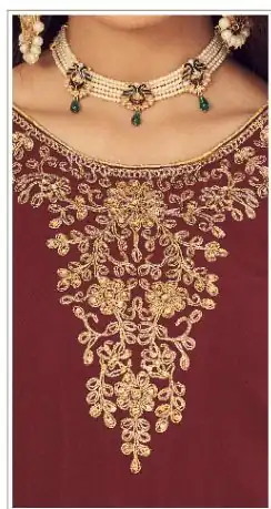 DS 1121 Maroon Georgette Salwar Suit with Stone Work. Get it for ₹1999. Wedding, Party, Festive, Events, Delivery 4-6 Working Days. Shop now. | Jump Suits, Straight Suits, Tops & Bottoms, Track Suits, Trendy Wear, Salwar suit, Designer Suits, Casual Suits, Creative suits, Palazzo Suits, Party Wear Suits, Patiala Suits