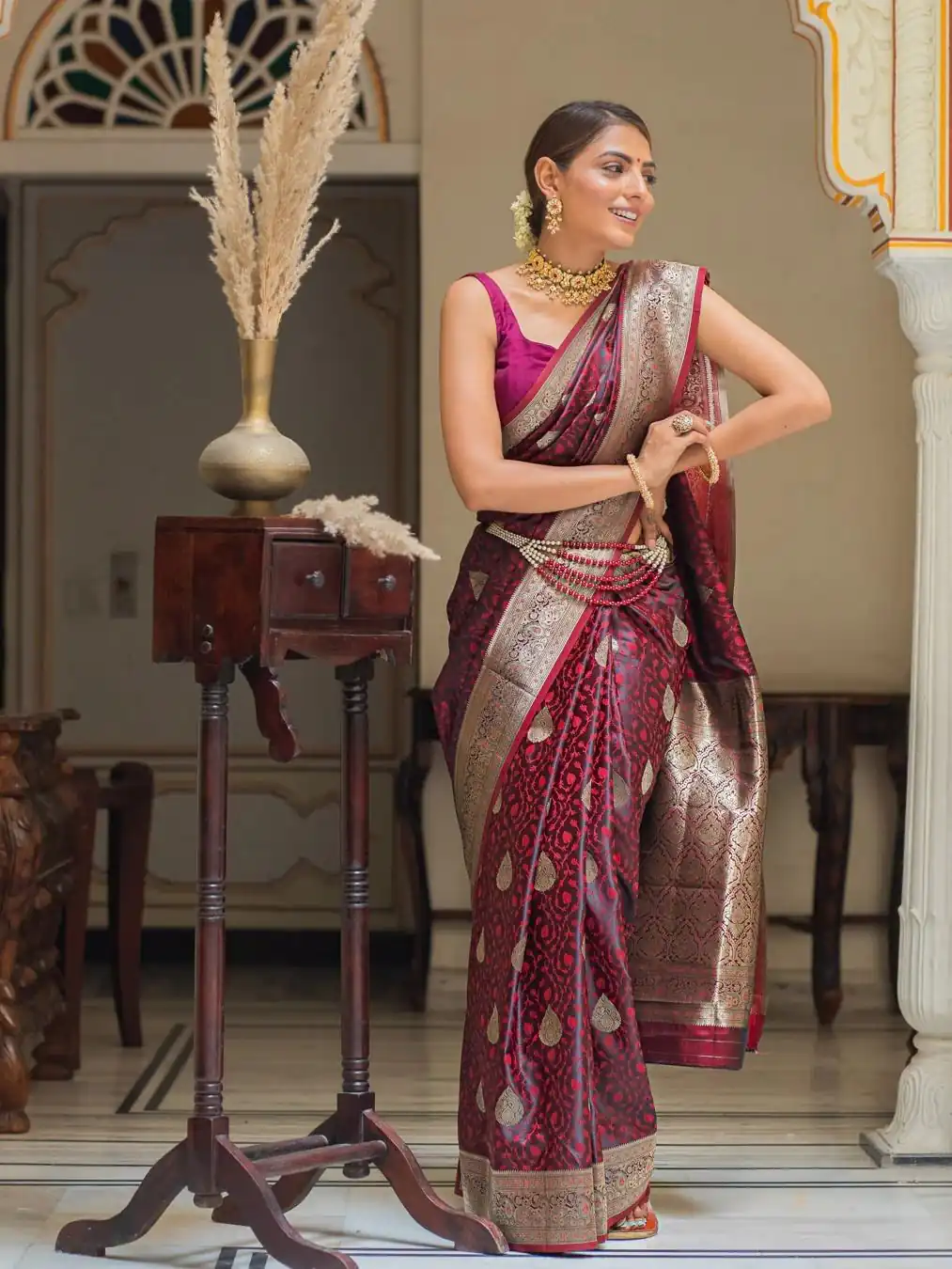 KPR 252 Maroon in Soft Lichi Silk Lace Work & Lace Border Saree. Affordable Price ₹1449. Delivery 4-6 Working Days. Shop now. | Sarees, Bollywood Sarees, Creative Sarees, Designer Sarees, Embroidered Sarees, Ethnic Saree, Modern Digital sarees, Party Wear Sarees