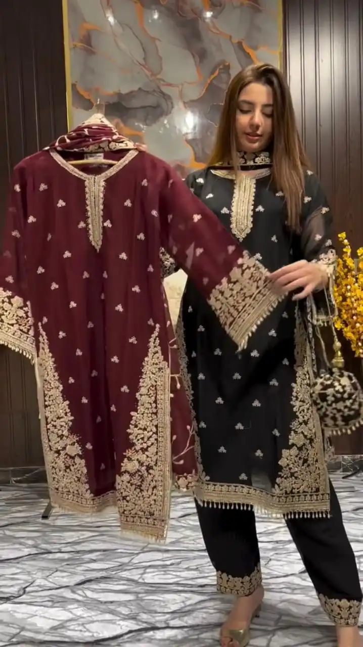 LG 2059 Maroon Color Zimmy Choo Salwar Suit with Embroidery Work. Wedding, Party, Festive, Events, Grab it for ₹2399. Delivery 4-6 Working Days. Shop now. | Jump Suits, Salwar suit, Designer Suits, Casual Suits, Creative suits, Palazzo Suits, Party Wear Suits, Patiala Suits, Straight Suits