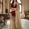 SR 1702 Maroon in Zimmy Choo Silk Lace Work & Embroidery Work Salwar Suit . Affordable Price ₹1949. Delivery 4-6 Working Days. Shop now. | Jump Suits, Tops & Bottoms, Track Suits, Trendy Wear, Salwar suit, Designer Suits, Casual Suits, Creative suits, Palazzo Suits, Party Wear Suits, Patiala Suits, Straight Suits