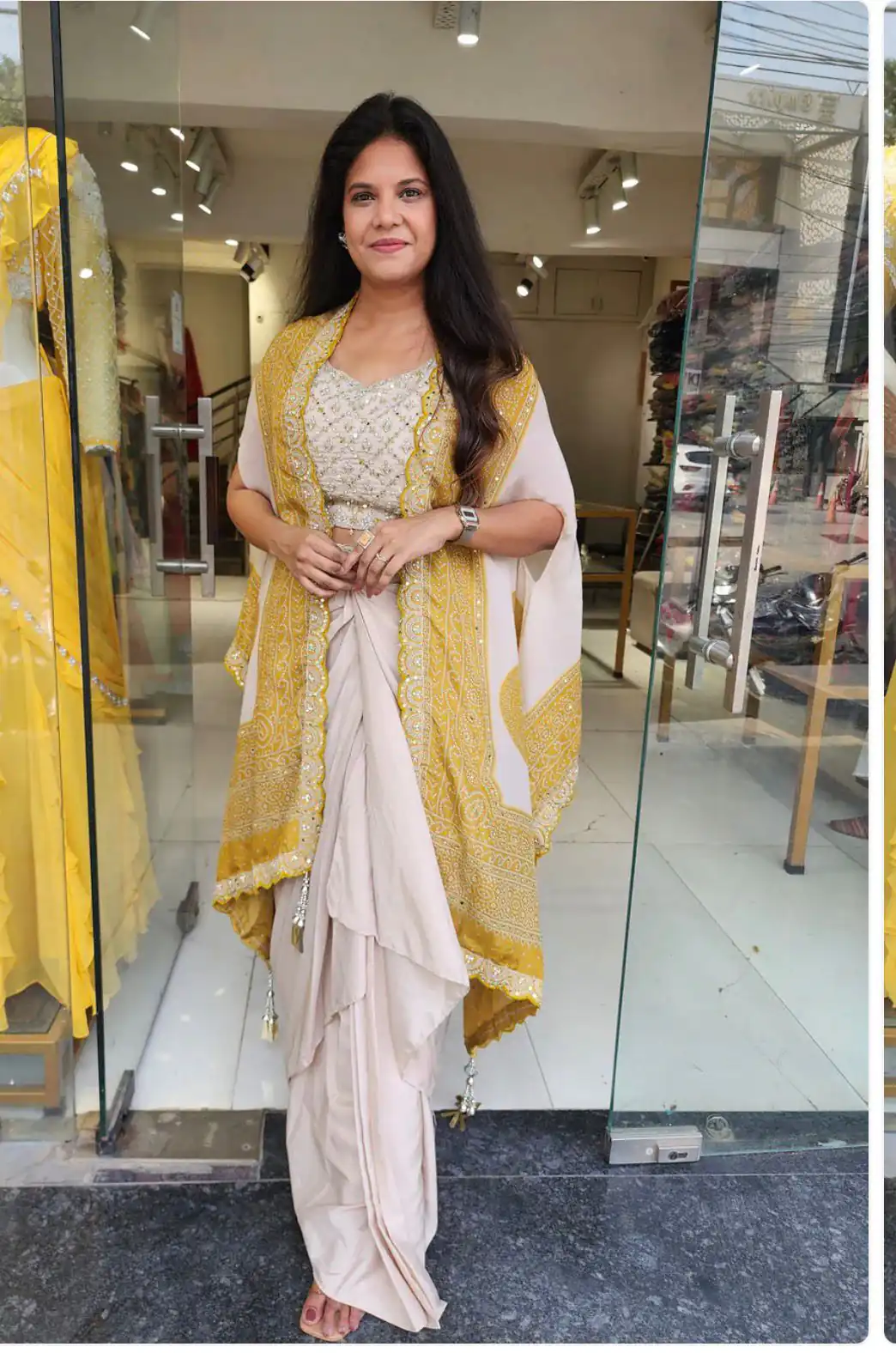 BB 53 Mustered Crap Silk Dhoti Suit. Perfect for Wedding, Party, Anniversary, Holi, Temple Visit – Available at ₹2599 only. Delivery 4-6 Working Days. | Jump Suits, Salwar suit, Designer Suits, Casual Suits, Creative suits, Palazzo Suits, Party Wear Suits, Patiala Suits, Straight Suits