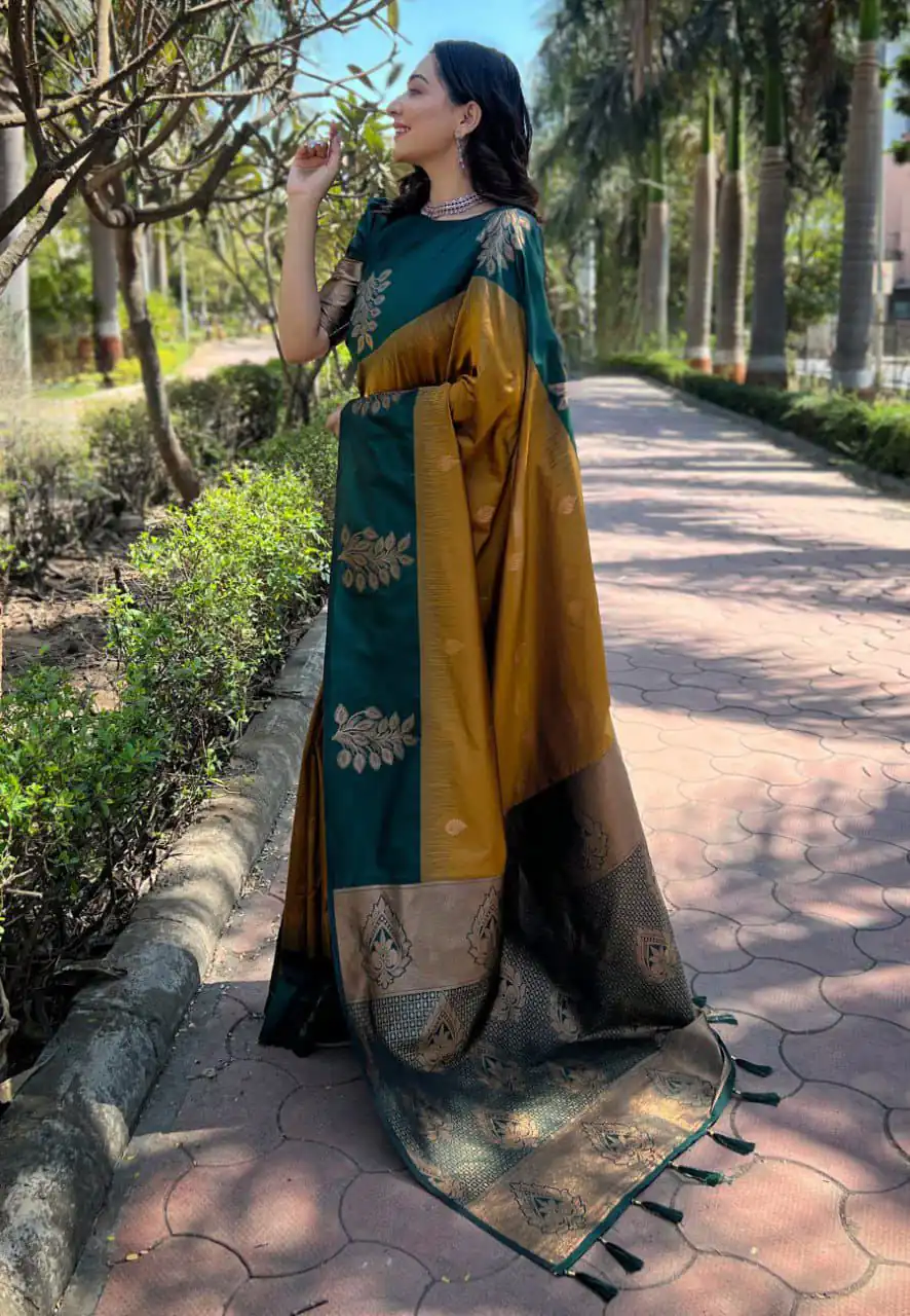 KPR 221 Mustered Soft Lichi Silk Saree Perfect for Wedding, Party, Raksha Bandhan, Sangeet, Eid – . Get it for ₹1449. Delivery 4-6 Working Days. | Sarees, Bollywood Sarees, Creative Sarees, Designer Sarees, Embroidered Sarees, Ethnic Saree, Modern Digital sarees, Party Wear Sarees