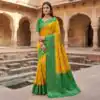 MB 6088 Mustered Color Lace Work & Zari Work Sareein Pochampalli Silk. Best Price ₹2049. Delivery 4-6 Working Days. Shop now. | Sarees, Bollywood Sarees, Creative Sarees, Designer Sarees, Embroidered Sarees, Ethnic Saree, Modern Digital sarees, Party Wear Sarees
