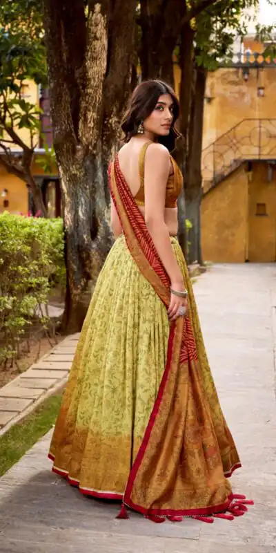 LNB 1253 Mustered in Color Vichitra Silk Designer Work Lehenga Choli . Now at just ₹2399. Delivery 4-6 Working Days. Shop now. | Lehenga, Bollywood Lehenga, Creative Lehenga, Designer Lehenga, Embroidered Lehenga, Party Wear Lehenga