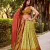 LNB 1253 Mustered in Color Vichitra Silk Designer Work Lehenga Choli . Now at just ₹2399. Delivery 4-6 Working Days. Shop now. | Lehenga, Bollywood Lehenga, Creative Lehenga, Designer Lehenga, Embroidered Lehenga, Party Wear Lehenga