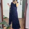 ST 1157 Navy Blue in Faux Georgette Mirror Work & Embroidery Work Saree. Festive Deal ₹1899. Delivery 4-6 Working Days. Shop now. | Sarees, Bollywood Sarees, Creative Sarees, Designer Sarees, Embroidered Sarees, Ethnic Saree, Modern Digital sarees, Party Wear Sarees