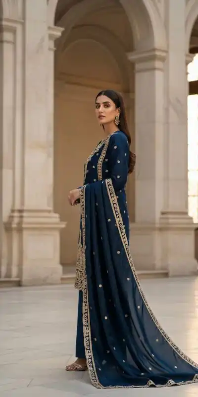 BE 444 Navy Blue Color Organza Silk Salwar Suit with Embroidery Work. Special Price ₹2099. Delivery 4-6 Working Days. Shop now. | Jump Suits, Salwar suit, Designer Suits, Casual Suits, Creative suits, Palazzo Suits, Party Wear Suits, Patiala Suits, Straight Suits