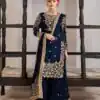 Navy Blue Organza Silk Sequence Work Salwar Suit