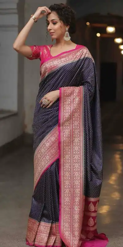 KPR 279 Navy Blue Soft Lichi Silk Saree Perfect for Wedding, Party, Raksha Bandhan, Sangeet, Eid – . Get it for ₹1349. Delivery 4-6 Working Days. | Sarees, Bollywood Sarees, Creative Sarees, Designer Sarees, Embroidered Sarees, Ethnic Saree, Modern Digital sarees, Party Wear Sarees