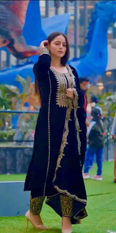 AD 089 Navy Blue Viscose Velvet Salwar Suit with Embroidery Work. Affordable Price ₹1999. Delivery 4-6 Working Days. Shop now. | Jump Suits, Salwar suit, Designer Suits, Casual Suits, Creative suits, Palazzo Suits, Party Wear Suits, Patiala Suits, Straight Suits