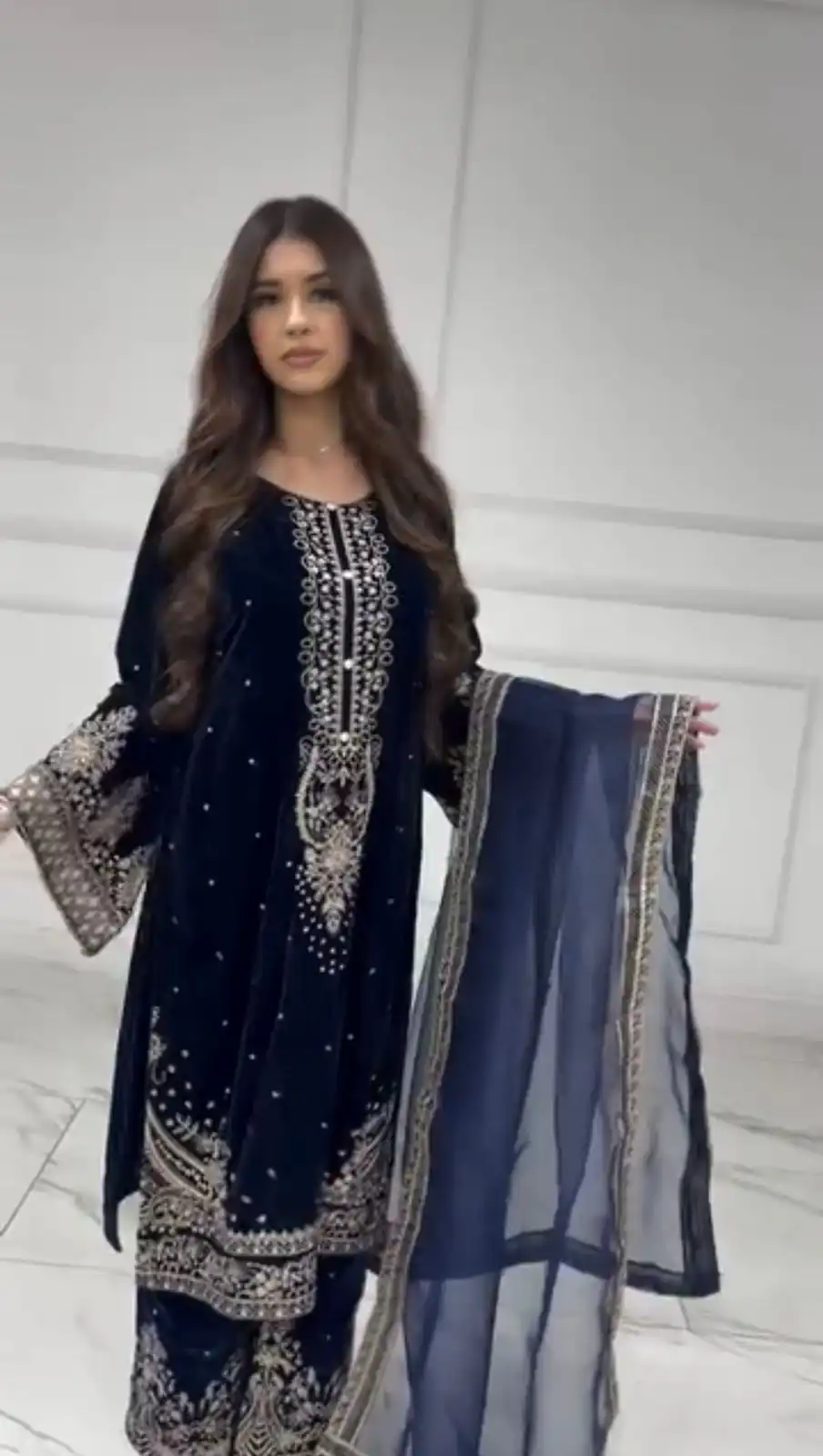 AD 222 Navy Blue Viscose Velvet Salwar Suit with Embroidery Work & Lace Work. Best Price ₹2099. Delivery 4-6 Working Days. Shop now. | Jump Suits, Salwar suit, Designer Suits, Casual Suits, Creative suits, Palazzo Suits, Party Wear Suits, Patiala Suits, Straight Suits