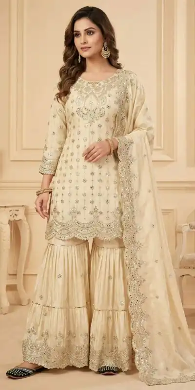 MF 459 Off White Chinon Silk Sequence Work Salwar Suit. Online Affordable Price ₹2549. Delivery 4-6 Working Days. Shop now. | Jump Suits, Salwar suit, Designer Suits, Casual Suits, Creative suits, Palazzo Suits, Party Wear Suits, Patiala Suits, Straight Suits