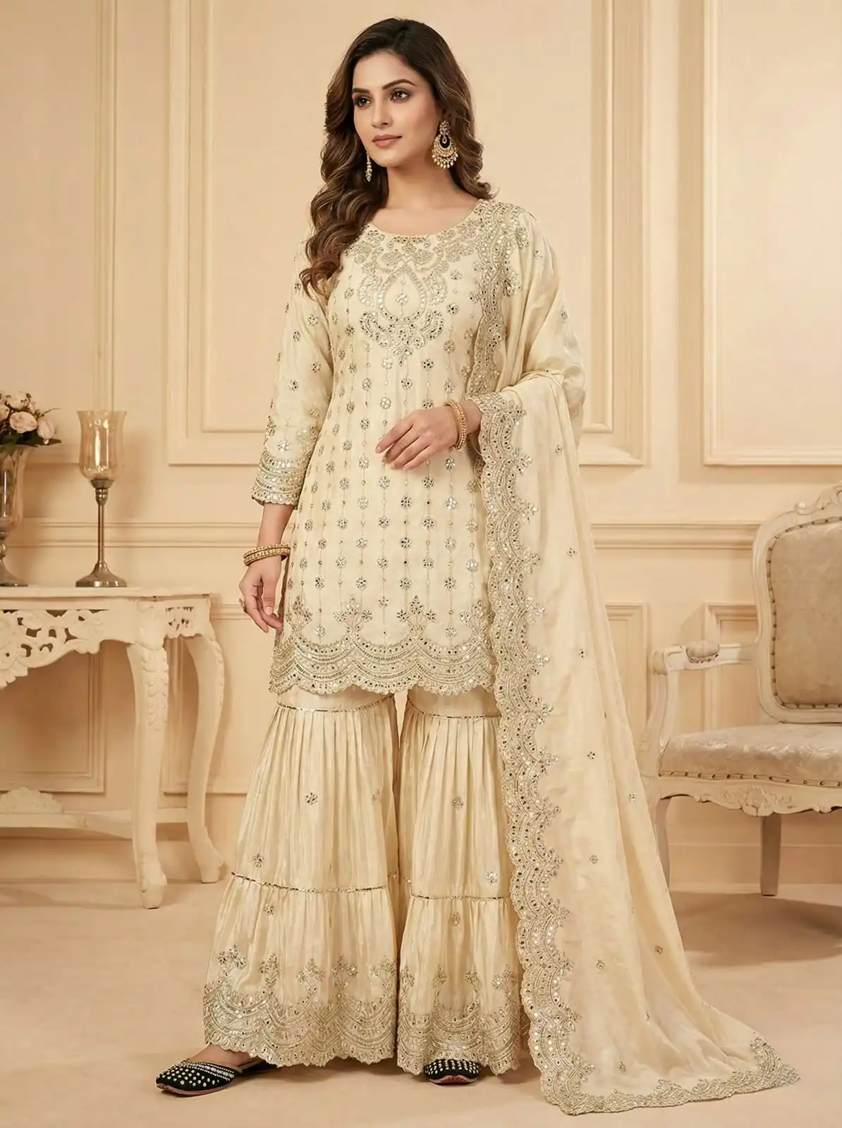 MF 459 Off White Chinon Silk Sequence Work Salwar Suit. Online Affordable Price ₹2549. Delivery 4-6 Working Days. Shop now. | Jump Suits, Salwar suit, Designer Suits, Casual Suits, Creative suits, Palazzo Suits, Party Wear Suits, Patiala Suits, Straight Suits