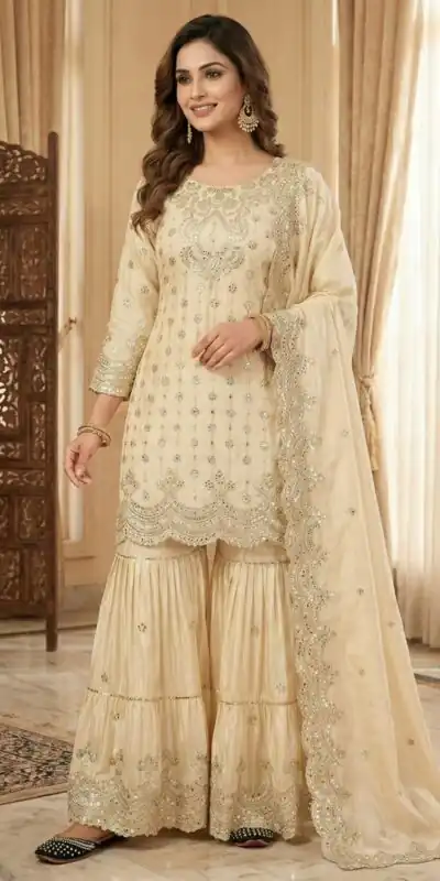 MF 459 Off White Chinon Silk Sequence Work Salwar Suit. Online Affordable Price ₹2549. Delivery 4-6 Working Days. Shop now. | Jump Suits, Salwar suit, Designer Suits, Casual Suits, Creative suits, Palazzo Suits, Party Wear Suits, Patiala Suits, Straight Suits