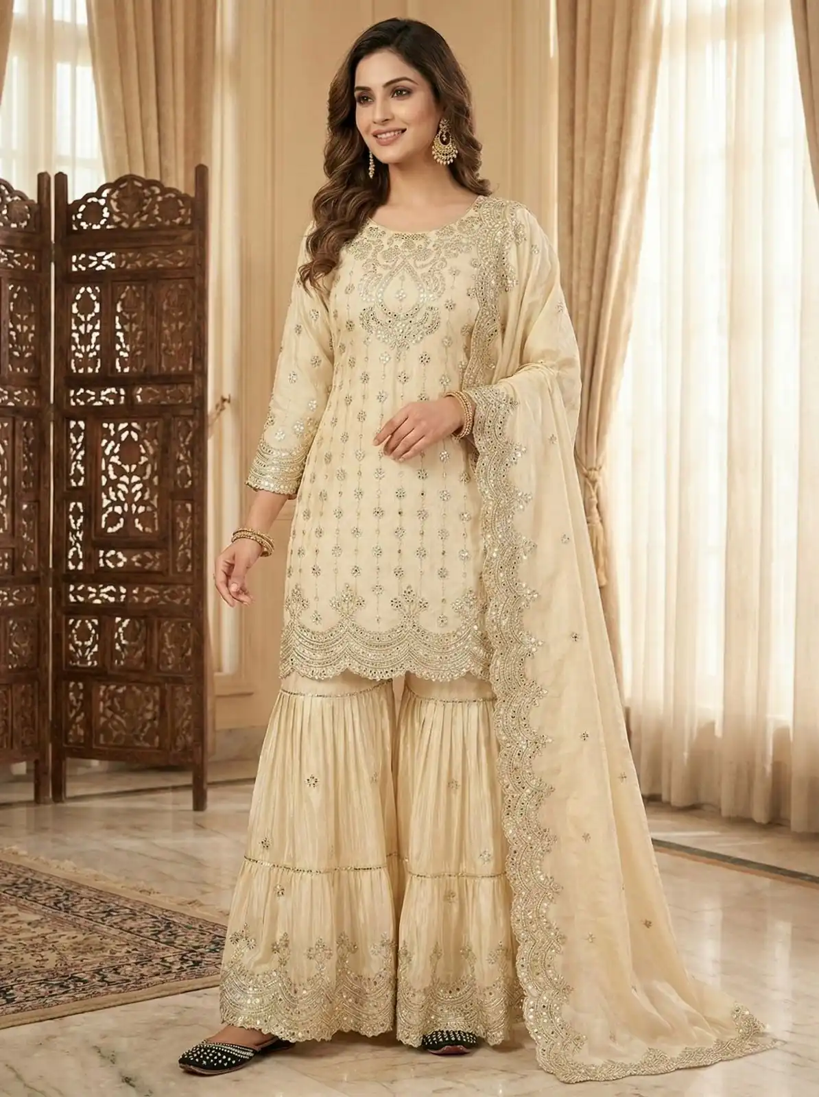 MF 459 Off White Chinon Silk Sequence Work Salwar Suit. Online Affordable Price ₹2549. Delivery 4-6 Working Days. Shop now. | Jump Suits, Salwar suit, Designer Suits, Casual Suits, Creative suits, Palazzo Suits, Party Wear Suits, Patiala Suits, Straight Suits