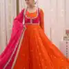 KD 1518 Orange Faux Georgette Salwar Suit Perfect for Wedding, Party, Raksha Bandhan, Housewarming, Bridal Wear – . Available at ₹2099 only. Delivery | Jump Suits, Salwar suit, Designer Suits, Casual Suits, Creative suits, Palazzo Suits, Party Wear Suits, Patiala Suits, Straight Suits