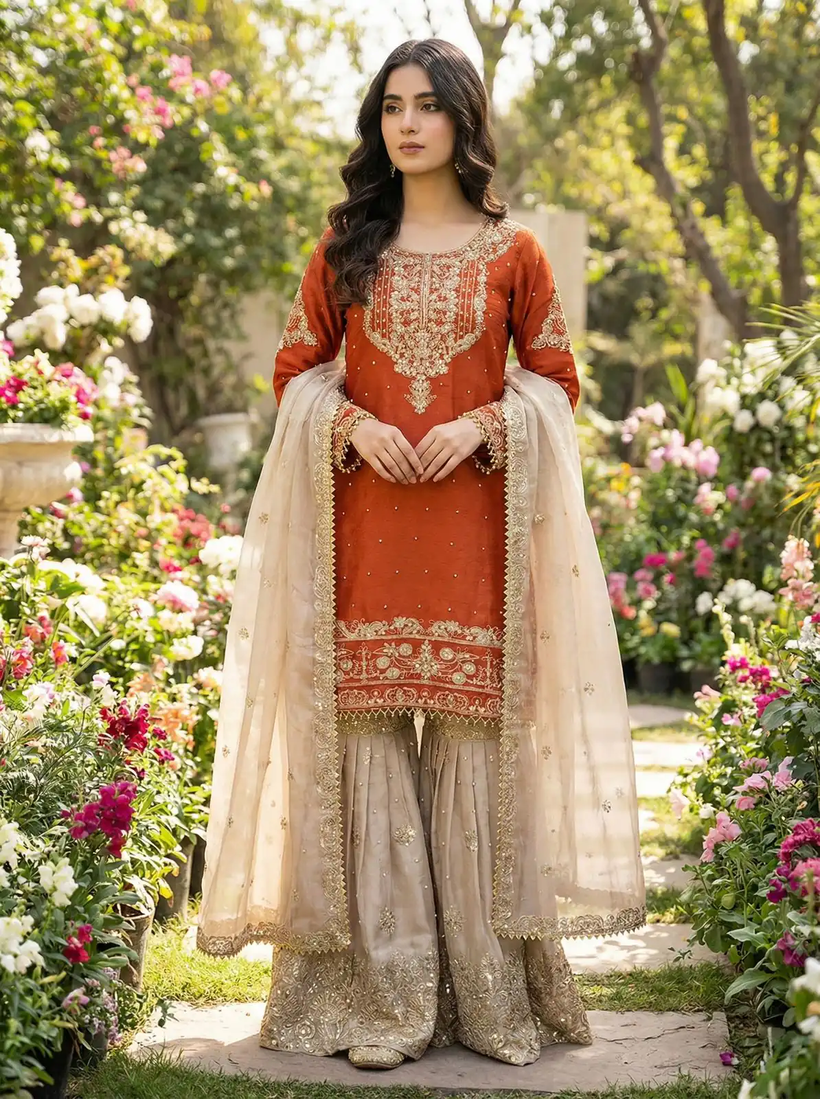 SR 1694 Orange Organza Silk Salwar Suit with Embroidery Work & Lace Work. Exclusive Offer ₹1999. Delivery 4-6 Working Days. Shop now. | Jump Suits, Salwar suit, Designer Suits, Casual Suits, Creative suits, Palazzo Suits, Party Wear Suits, Patiala Suits, Straight Suits