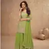 FC 7518 Parrot Green Chinon Salwar Suit Perfect for Wedding, Party, Diwali, Durga Puja, Temple Visit – . Festive Deal ₹3099. Delivery 4-6 Working Days. | Designer Suits, Jump Suits, Tops & Bottoms, Track Suits, Trendy Wear, Salwar suit, Casual Suits, Creative suits, Palazzo Suits, Party Wear Suits, Patiala Suits, Straight Suits