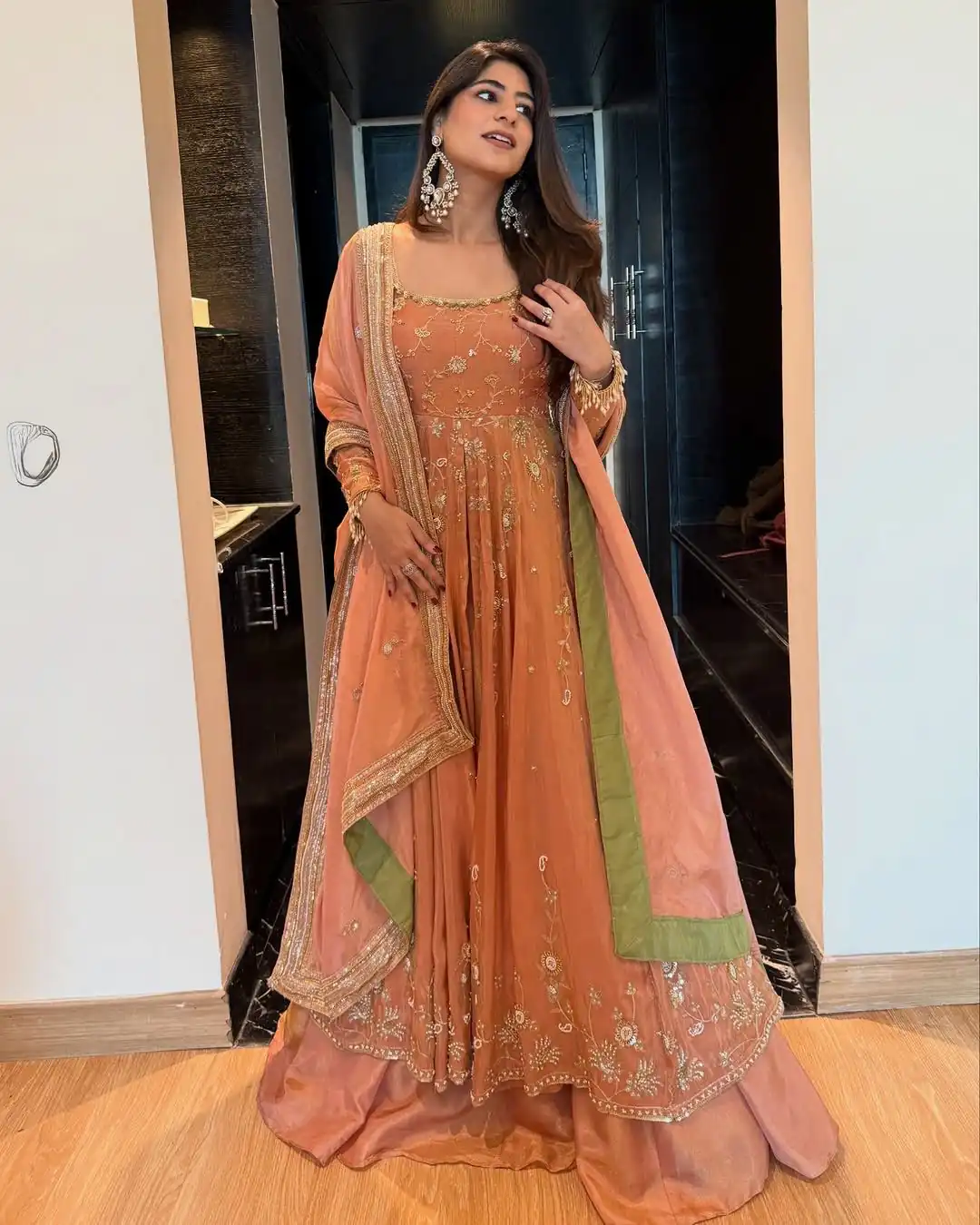 KD 1573 Peach Color Chinon Silk Sequence Lace Work Gown. Online Affordable Price ₹2549. Delivery 4-6 Working Days. Shop now. | Gowns, Bollywood Gowns, Creative Gowns, Designer Gowns, Embroidered Gowns, Party Wear Gowns