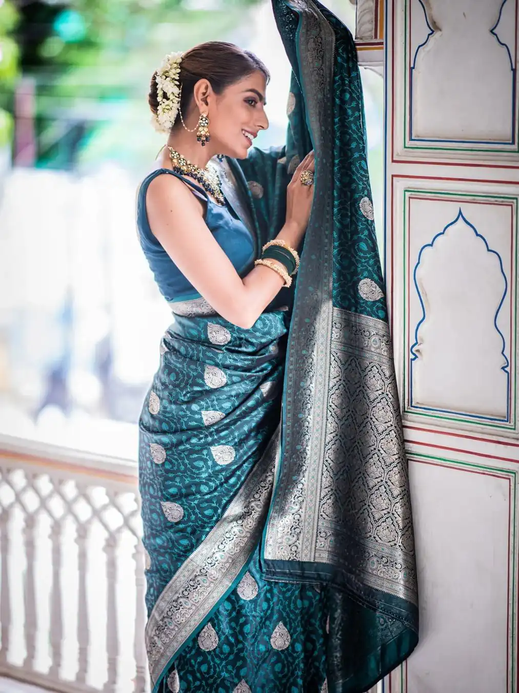 KPR 252 Peacock Blue in Soft Lichi Silk Lace Work & Lace Border Saree. Affordable Price ₹1449. Delivery 4-6 Working Days. Shop now. | Sarees, Bollywood Sarees, Creative Sarees, Designer Sarees, Embroidered Sarees, Ethnic Saree, Modern Digital sarees, Party Wear Sarees