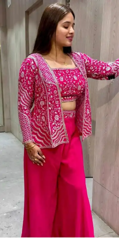 BB 13 Pink Chinon Silk Salwar Suit with Embroidery Work. Wedding, Party, Festive, Events Special Price ₹2399. Delivery 4-6 Working Days. Shop now. | Jump Suits, Salwar suit, Designer Suits, Casual Suits, Creative suits, Palazzo Suits, Party Wear Suits, Patiala Suits, Straight Suits