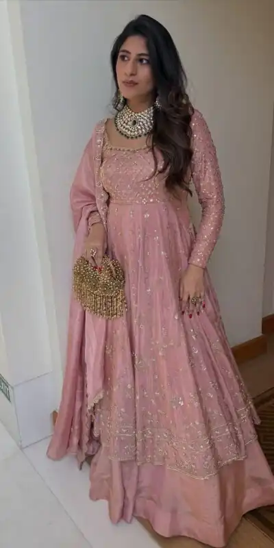 VLM 323 Pink Chinon Silk Lehenga Choli with Lace Work & Embroidery Work. Introductory Price ₹2449. Delivery 4-6 Working Days. Shop now. | Lehenga, Bollywood Lehenga, Creative Lehenga, Designer Lehenga, Embroidered Lehenga, Party Wear Lehenga