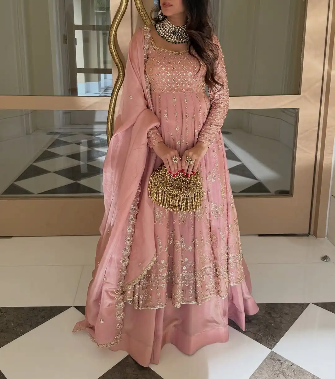 VLM 323 Pink Chinon Silk Lehenga Choli with Lace Work & Embroidery Work. Introductory Price ₹2449. Delivery 4-6 Working Days. Shop now. | Lehenga, Bollywood Lehenga, Creative Lehenga, Designer Lehenga, Embroidered Lehenga, Party Wear Lehenga