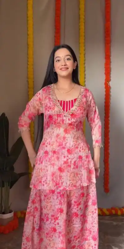 ST 191 Pink Dhamal Jari Salwar Suit with Digital Print & Mirror Work. Available at ₹1699 only. Delivery 4-6 Working Days. Shop now. | Jump Suits, Salwar suit, Designer Suits, Casual Suits, Creative suits, Palazzo Suits, Party Wear Suits, Patiala Suits, Straight Suits