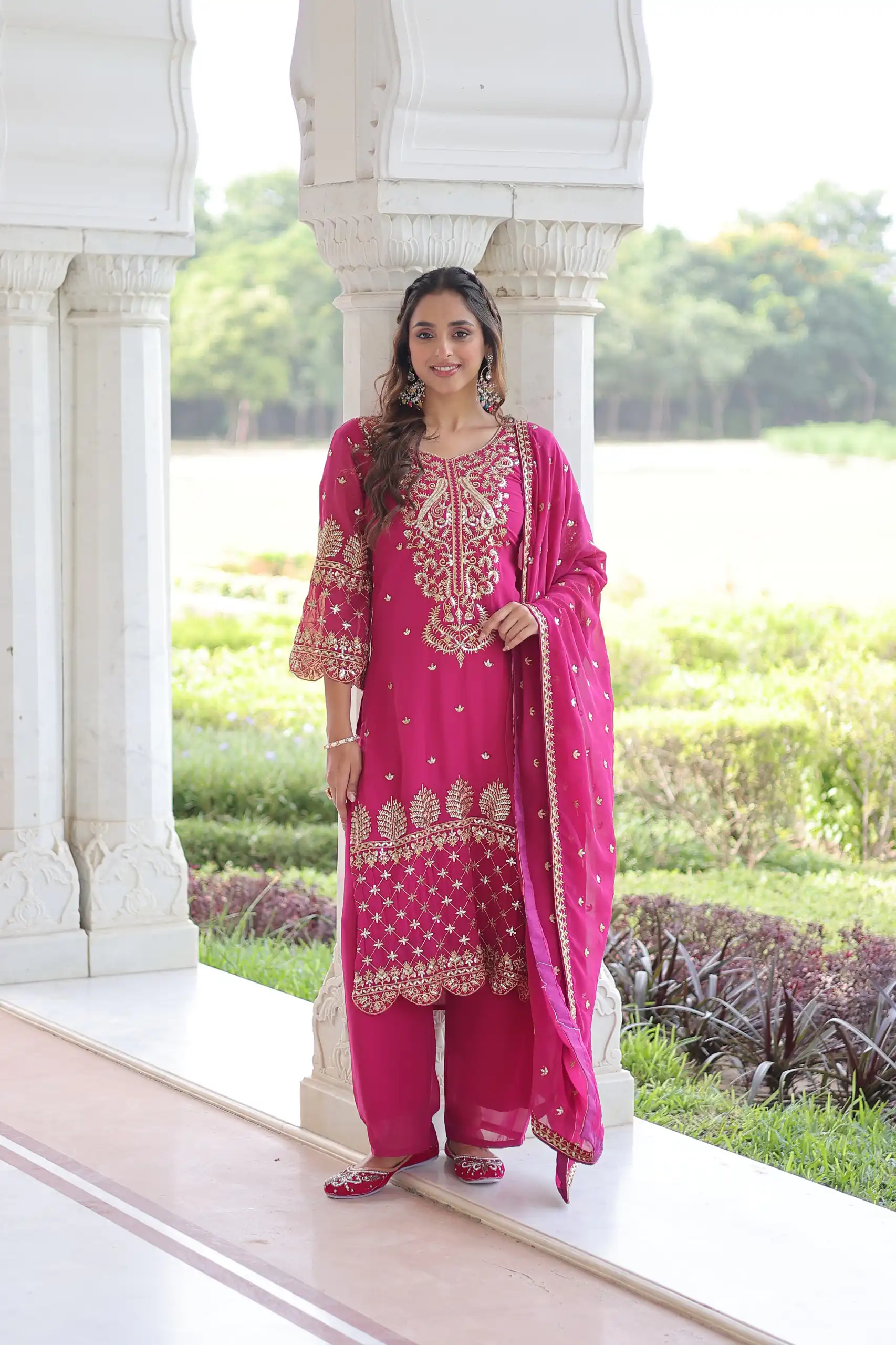KA 1219 Pink Faux Blooming Salwar SuitPerfect for Wedding, Party, Pongal, Baisakhi, Housewarming – . Now at just ₹2149. Delivery 4-6 Working Days. | Jump Suits, Salwar suit, Designer Suits, Casual Suits, Creative suits, Palazzo Suits, Party Wear Suits, Patiala Suits, Straight Suits