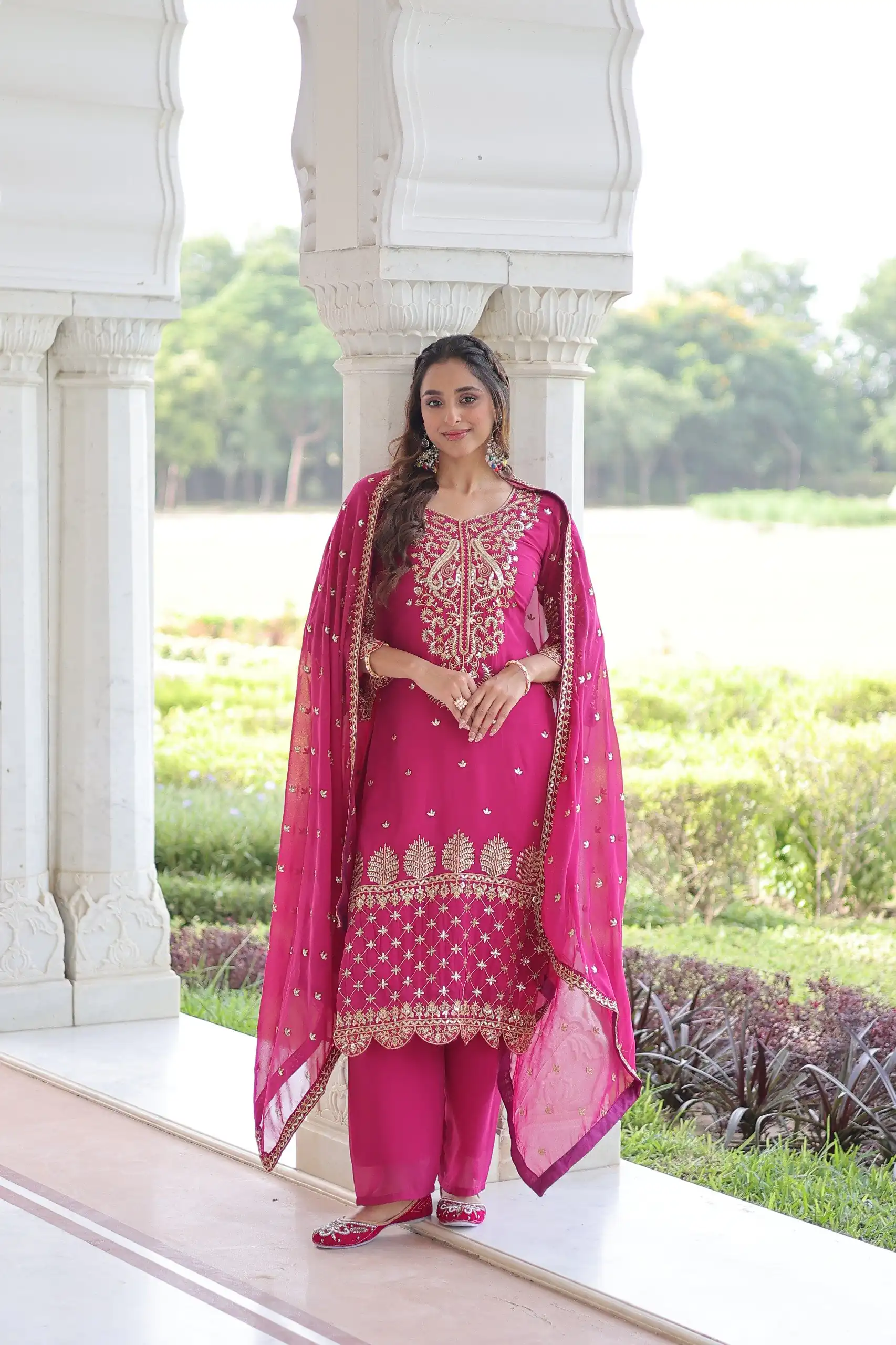 KA 1219 Pink Faux Blooming Salwar SuitPerfect for Wedding, Party, Pongal, Baisakhi, Housewarming – . Now at just ₹2149. Delivery 4-6 Working Days. | Jump Suits, Salwar suit, Designer Suits, Casual Suits, Creative suits, Palazzo Suits, Party Wear Suits, Patiala Suits, Straight Suits