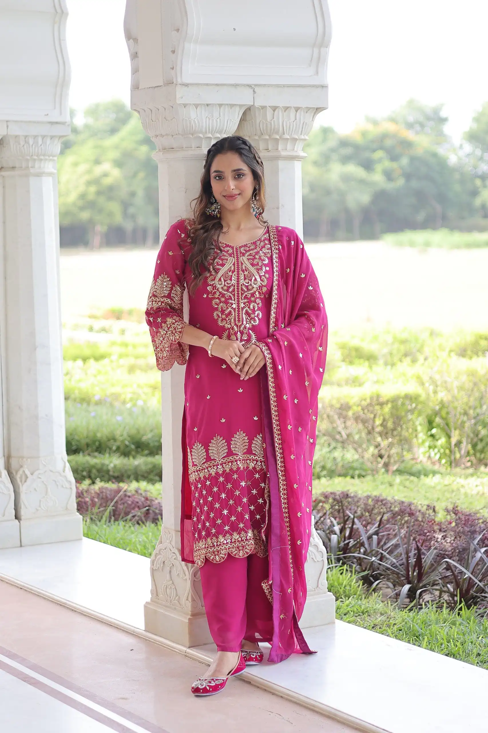 KA 1219 Pink Faux Blooming Salwar SuitPerfect for Wedding, Party, Pongal, Baisakhi, Housewarming – . Now at just ₹2149. Delivery 4-6 Working Days. | Jump Suits, Salwar suit, Designer Suits, Casual Suits, Creative suits, Palazzo Suits, Party Wear Suits, Patiala Suits, Straight Suits