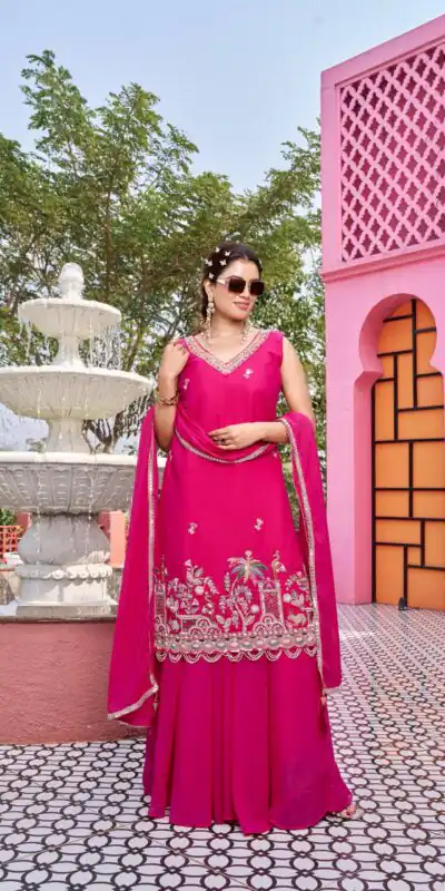 Ram 156 Pink Star Georgette Salwar Suit with Embroidery Work. Available at ₹2649 only. Delivery 4-6 Working Days. Shop now. | Jump Suits, Salwar suit, Designer Suits, Casual Suits, Creative suits, Palazzo Suits, Party Wear Suits, Patiala Suits, Straight Suits