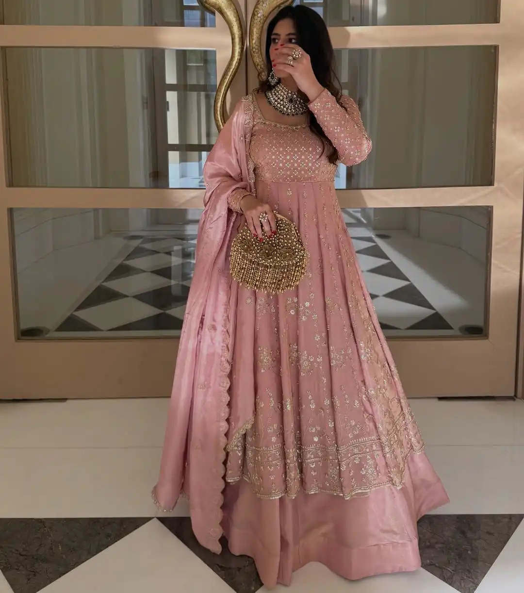SR 1703 Pink Zimmy Silk Lehenga Choli with Embroidery Work. Introductory Price ₹2549. Delivery 4-6 Working Days. Shop now. | Lehenga, Bollywood Lehenga, Creative Lehenga, Designer Lehenga, Embroidered Lehenga, Party Wear Lehenga