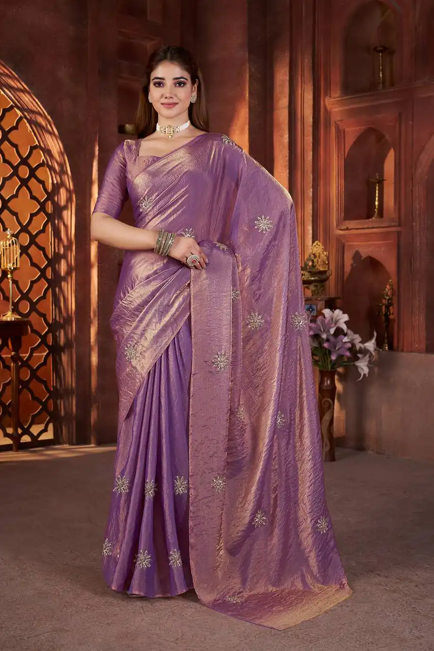 BT 3142 Purple Fandy Satin Silk Saree Perfect for Wedding, Party, Karwa Chauth, Reception, Pooja – . Festive Deal ₹1999. Delivery 4-6 Working Days. | Sarees, Bollywood Sarees, Creative Sarees, Designer Sarees, Embroidered Sarees, Ethnic Saree, Modern Digital sarees, Party Wear Sarees