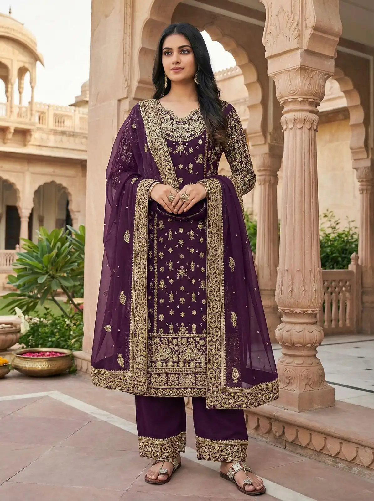 NSR 879 Purple Faux Georgette Salwar Suit with Embroidery Work. Available at ₹2399 only. Delivery 4-6 Working Days. Shop now. | Jump Suits, Tops & Bottoms, Track Suits, Trendy Wear, Salwar suit, Designer Suits, Casual Suits, Creative suits, Palazzo Suits, Party Wear Suits, Patiala Suits, Straight Suits