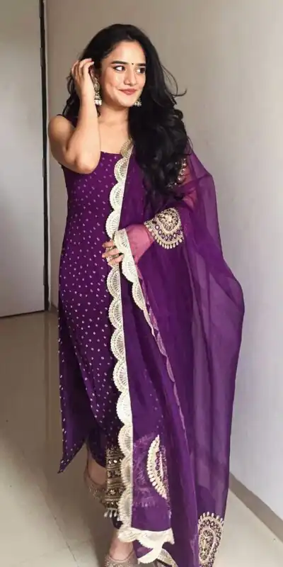 ST 1142 Purple Faux Georgette Salwar Suit with Mirror Work & Embroidery Work. Introductory Price ₹2449. Delivery 4-6 Working Days. Shop now. | Jump Suits, Salwar suit, Designer Suits, Casual Suits, Creative suits, Palazzo Suits, Party Wear Suits, Patiala Suits, Straight Suits