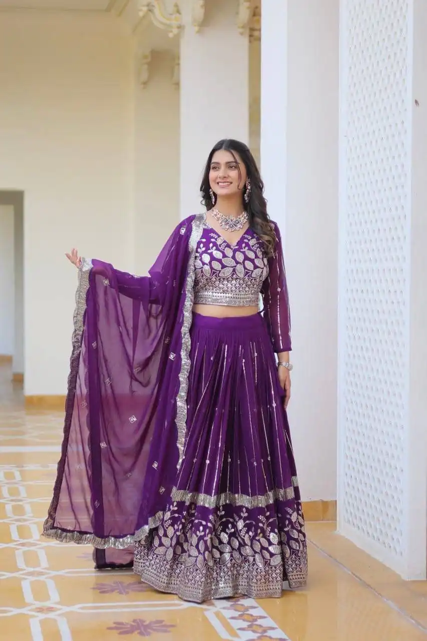 Ram 068 Purple Fox Georgette Lehenga Choli Perfect for Wedding, Party, Ethnic Day, Pongal, Durga Puja – . Affordable Price ₹2649. Delivery 4-6 Working Days. | Lehenga, Bollywood Lehenga, Creative Lehenga, Designer Lehenga, Embroidered Lehenga, Party Wear Lehenga