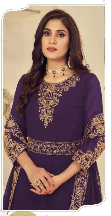 DS 1121 Purple Georgette Salwar Suit with Stone Work. Get it for ₹1999. Wedding, Party, Festive, Events, Delivery 4-6 Working Days. Shop now. | Designer Suits, Jump Suits, Tops & Bottoms, Track Suits, Trendy Wear, Salwar suit, Casual Suits, Creative suits, Palazzo Suits, Party Wear Suits, Patiala Suits, Straight Suits