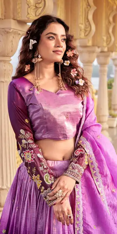 Ram 159 Purple Gold Crush Lehenga Choli Perfect for Wedding, Party, Ethnic Day, Karwa Chauth, Sangeet – . Special Price ₹2649. Delivery 4-6 Working Days. | Lehenga, Bollywood Lehenga, Creative Lehenga, Designer Lehenga, Embroidered Lehenga, Party Wear Lehenga