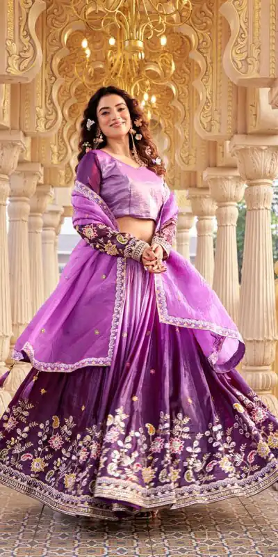 Ram 159 Purple Gold Crush Lehenga Choli Perfect for Wedding, Party, Ethnic Day, Karwa Chauth, Sangeet – . Special Price ₹2649. Delivery 4-6 Working Days. | Lehenga, Bollywood Lehenga, Creative Lehenga, Designer Lehenga, Embroidered Lehenga, Party Wear Lehenga