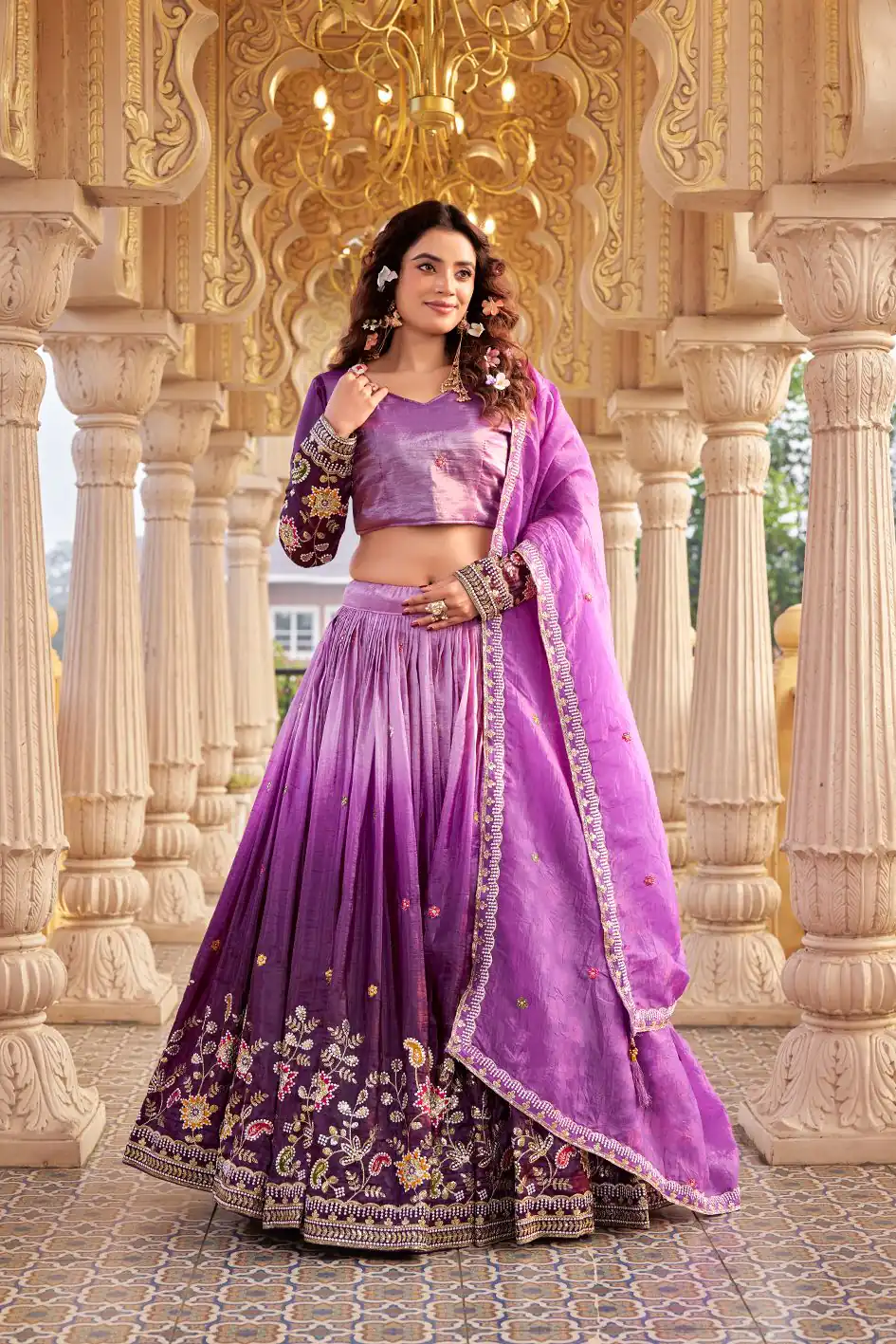 Ram 159 Purple Gold Crush Lehenga Choli Perfect for Wedding, Party, Ethnic Day, Karwa Chauth, Sangeet – . Special Price ₹2649. Delivery 4-6 Working Days. | Lehenga, Bollywood Lehenga, Creative Lehenga, Designer Lehenga, Embroidered Lehenga, Party Wear Lehenga