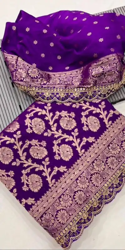 MS 451 Purple Litchi Silk Saree with Embroidery Work & Lace Work. Available at ₹1399 only. Delivery 4-6 Working Days. Shop now. | Sarees, Bollywood Sarees, Creative Sarees, Designer Sarees, Embroidered Sarees, Ethnic Saree, Modern Digital sarees, Party Wear Sarees