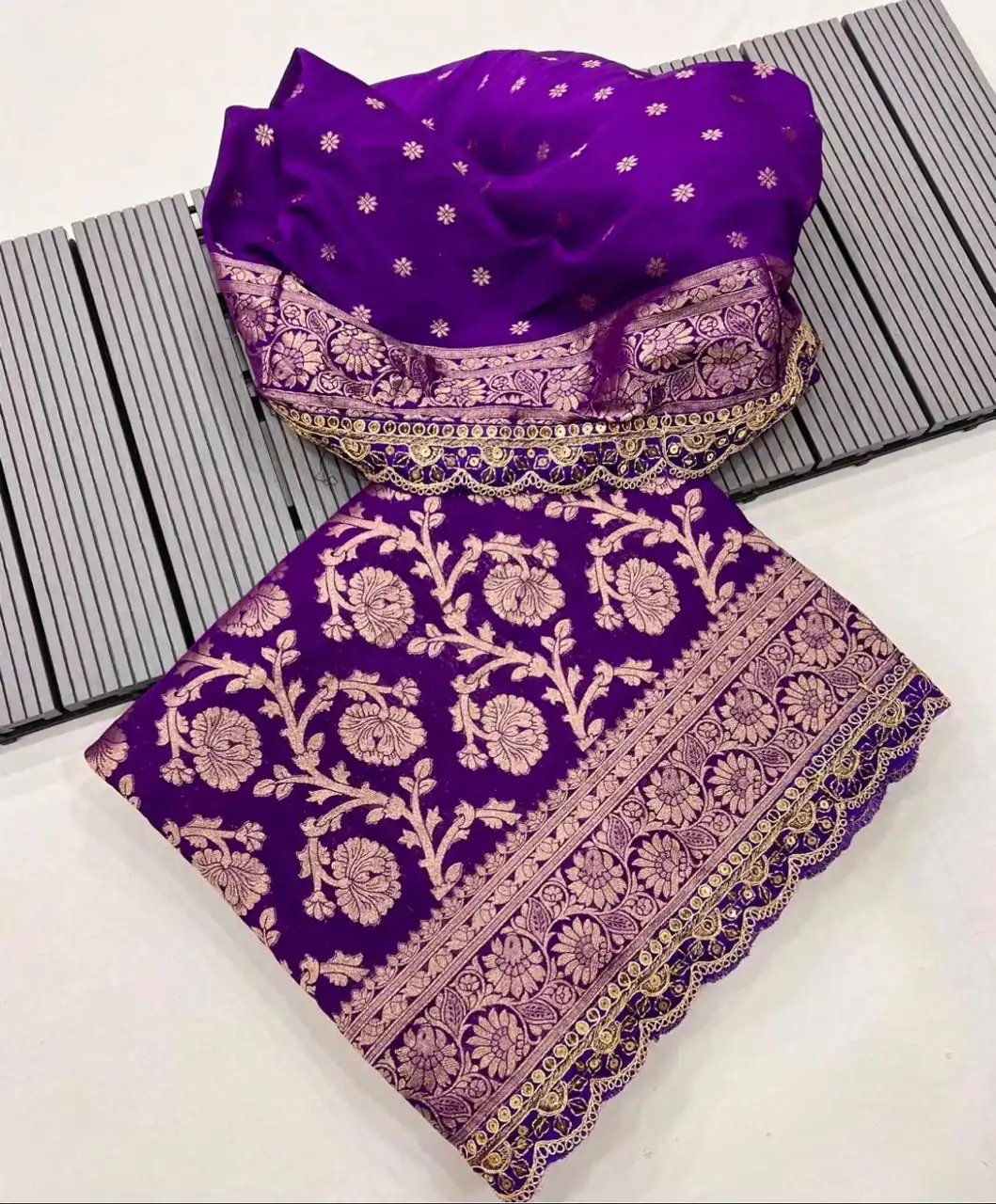 MS 451 Purple Litchi Silk Saree with Embroidery Work & Lace Work. Available at ₹1399 only. Delivery 4-6 Working Days. Shop now. | Sarees, Bollywood Sarees, Creative Sarees, Designer Sarees, Embroidered Sarees, Ethnic Saree, Modern Digital sarees, Party Wear Sarees