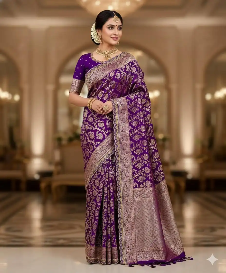 MS 451 Purple Litchi Silk Saree with Embroidery Work & Lace Work. Available at ₹1399 only. Delivery 4-6 Working Days. Shop now. | Sarees, Bollywood Sarees, Creative Sarees, Designer Sarees, Embroidered Sarees, Ethnic Saree, Modern Digital sarees, Party Wear Sarees