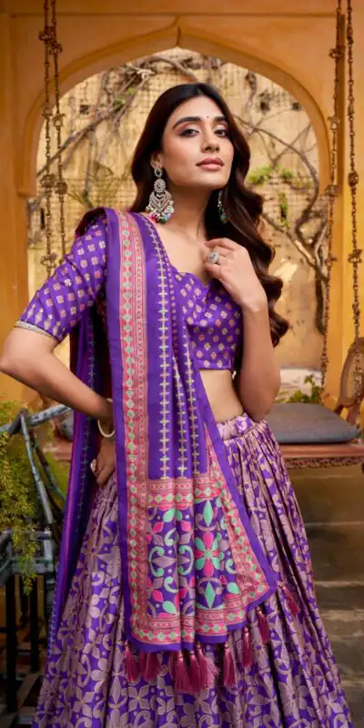 LNB 1201 Purple Tasar Silk Lehenga Choli Perfect for Wedding, Party, Traditional Day, Sangeet, Housewarming – . Introductory Price ₹2499. Delivery 4- | Lehenga, Bollywood Lehenga, Creative Lehenga, Designer Lehenga, Embroidered Lehenga, Party Wear Lehenga