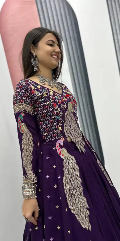 PC 528 Purple Color Vichitra Sequence Work Lehenga Choli Designer Work. Grab it for ₹2649. Delivery 4-6 Working Days. Shop now. | Lehenga, Bollywood Lehenga, Creative Lehenga, Designer Lehenga, Embroidered Lehenga, Party Wear Lehenga