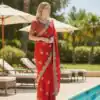 BT 442 Red in Fandy Satin Silk. Embroidery Work & Zari Work Saree Affordable Price ₹1999. Delivery 4-6 Working Days. Shop now. | Sarees, Bollywood Sarees, Creative Sarees, Designer Sarees, Embroidered Sarees, Ethnic Saree, Modern Digital sarees, Party Wear Sarees