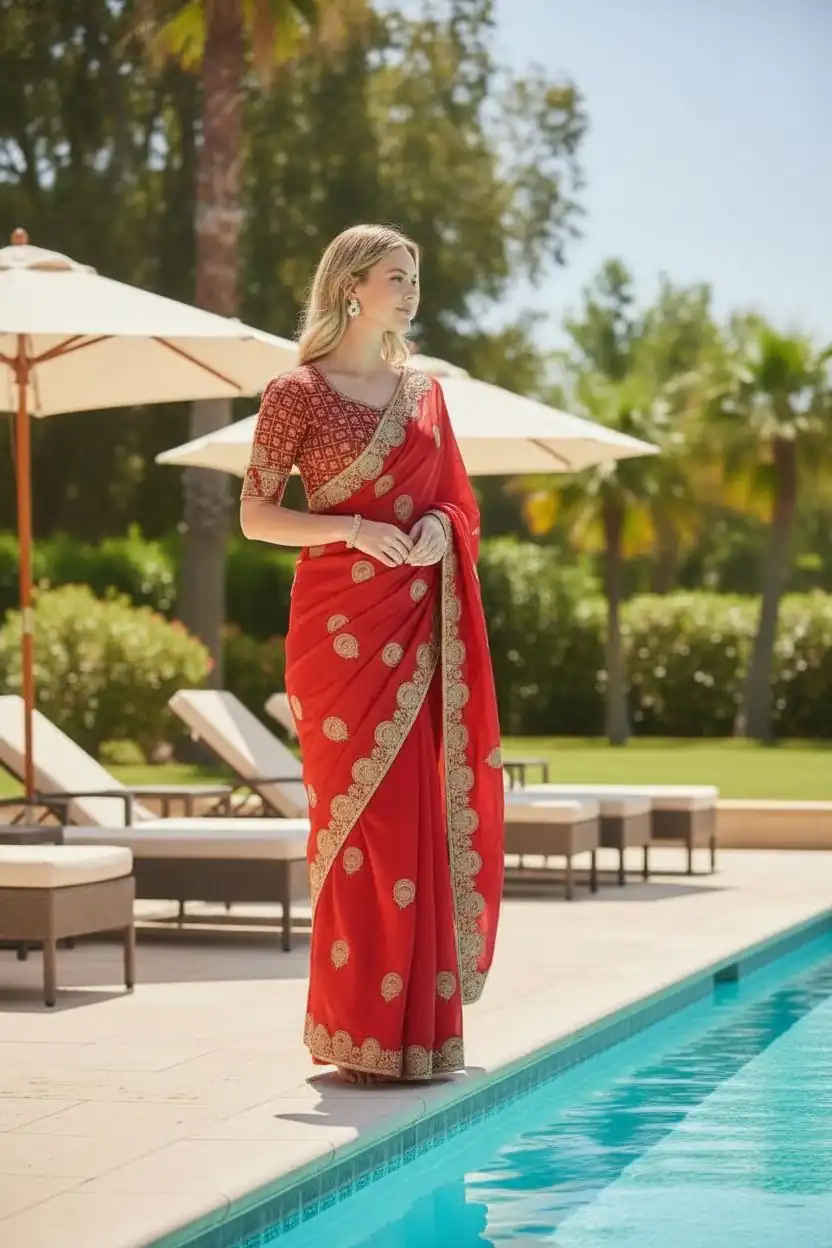 BT 442 Red in Fandy Satin Silk. Embroidery Work & Zari Work Saree Affordable Price ₹1999. Delivery 4-6 Working Days. Shop now. | Sarees, Bollywood Sarees, Creative Sarees, Designer Sarees, Embroidered Sarees, Ethnic Saree, Modern Digital sarees, Party Wear Sarees