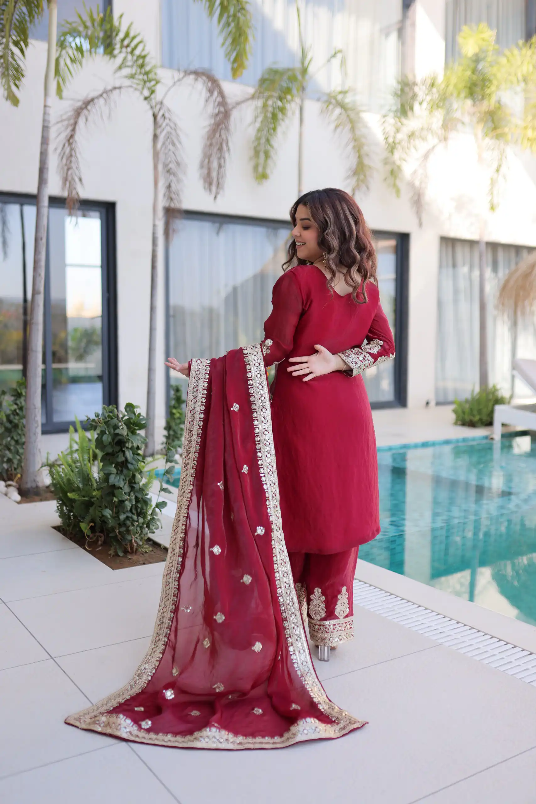 KA 1232 Red Fendi Silk Salwar Suit Red with Embroidery Work & Sequins Work. Affordable Price ₹2499. Delivery 4-6 Working Days. Shop now. | Jump Suits, Salwar suit, Designer Suits, Casual Suits, Creative suits, Palazzo Suits, Party Wear Suits, Patiala Suits, Straight Suits